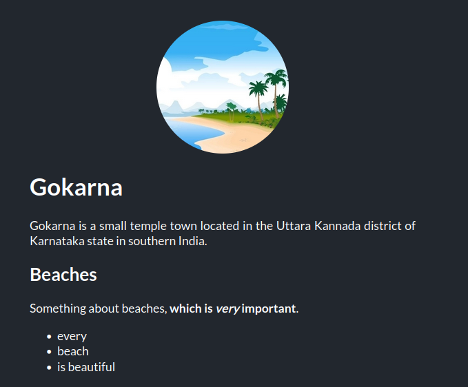 Markdown about description Markdown about description